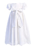 Lito Baby Girls White Embroidered Cotton Eyelet Christening Gown 0-18 Months - SophiasStyle.com
