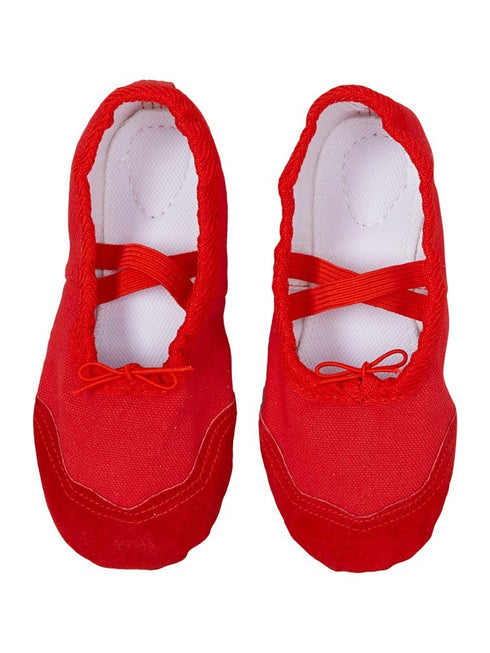 Little Girls Red Elastic Strap Stylish Ballet Shoes 6-10.5 Toddler - SophiasStyle.com