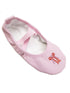 Big Girls Pink Leather Red Bow Detail Ballet Shoes 11-13 Kids - SophiasStyle.com