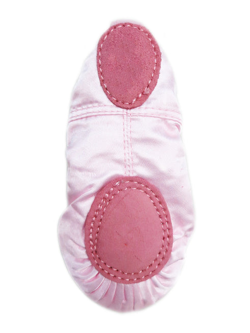 Big Girls Pink Satin Sequin Bow Detail Ballet Shoes 11-13 Kids - SophiasStyle.com