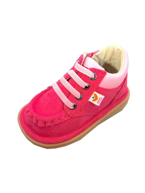 Mooshu Trainers Girls Hot Pink Faux Suede Bailey Casual Squeaky Shoes 3-4 Baby - SophiasStyle.com