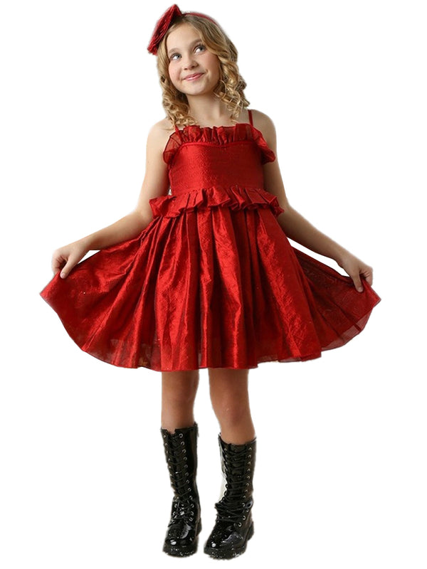 Ooh La La Couture Girls Ruby Red Glamorous Ruffle Bella Dress, 12M-14 - SophiasStyle.com