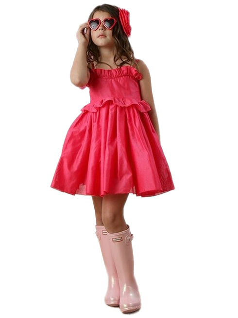 Ooh La La Couture Girls Pink Bella Straps Ruffle Dress, 12M-14 - SophiasStyle.com
