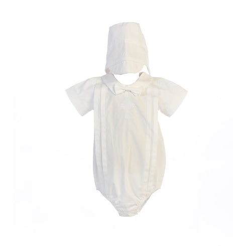 Swea Pea & Lilli Baby Boys White Celtic Cross Christening Hat Romper 0-18M - SophiasStyle.com