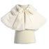 Sweet Kids Baby Girls Ivory Fluffy Faux Ribbon Closure Cape 9-24M - SophiasStyle.com