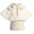 Sweet Kids Baby Girls Ivory Fluffy Faux Ribbon Closure Cape 9-24M - SophiasStyle.com