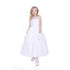 Petite Adele Little Girls White Chiffon A-line Pearls Flower Girl Dress 4-6 - SophiasStyle.com