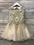 Petite Adele Girls Champagne Embroidered Chandra Junior Bridesmaid Dress 6-16 - SophiasStyle.com
