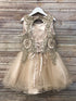 Petite Adele Girls Champagne Embroidered Chandra Junior Bridesmaid Dress 6-16 - SophiasStyle.com