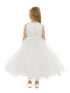 Petite Adele Little Girls Ivory Jacquard Tulle Luna Flower Girl Dress 2-6 - SophiasStyle.com