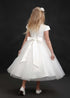 Petite Adele Big Girls White Shimmery Mesh Embroidered Communion Dress 8-12 - SophiasStyle.com