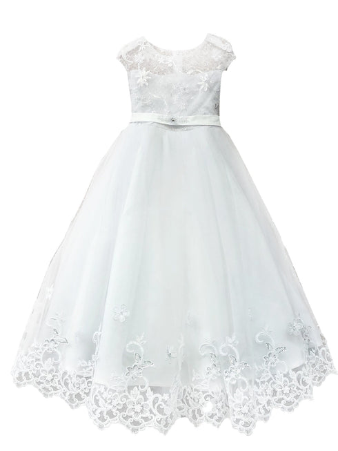 Petite Adele Girls Multi Colors Floral Embroidered Special Occasion Dress 2-16 - SophiasStyle.com