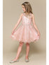 Petite Adele Girls Mauve Sweetheart Illusion Neckline Jewel Dress 6-16 - SophiasStyle.com