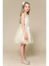 Petite Adele Girls Champagne Sweetheart Illusion Neckline Jewel Dress 6-16 - SophiasStyle.com