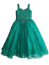 Petite Adele Big Girls Emerald Green Embroidered Bodice Glitter Tulle Gown 8-16 - SophiasStyle.com