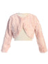 Sweet Kids Little Girls Blush Pearl Button Marble Fur Bolero Jacket 2-6 - SophiasStyle.com