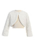 Sweet Kids Baby Girls Off White Button Marble Faux Fur Bolero Jacket 9-24 Months - SophiasStyle.com