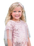 Petite Adele Girls Blush See-Trough Sewn Clasp Stylish Beaded Cape 2T-12 - SophiasStyle.com