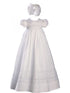 Baby Girls White Cotton Hand Embroidered Christening Gown 0-12M - SophiasStyle.com