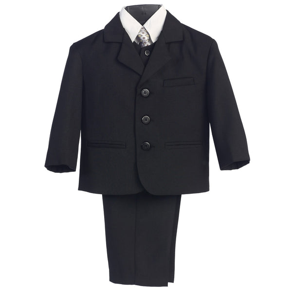 Little Boys Black Special Occasion Wedding Easter 5pc Suit Set 12M-14 - SophiasStyle.com
