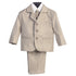 Little Boys Khaki Special Occasion Wedding Easter 5pc Suit Set 12M-14 - SophiasStyle.com