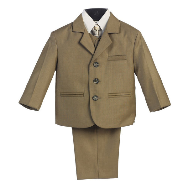 Lito Little Boys Olive Wedding Easter 5 Pcs Special Occasion Suit 2-7 - SophiasStyle.com
