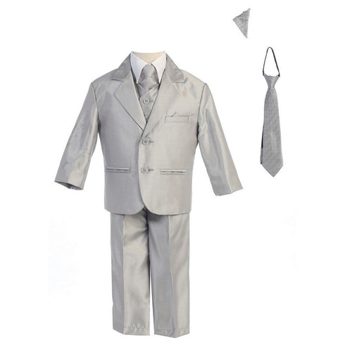Lito Baby Boys Silver Two-button Metallic Special Occasion Suit 6-24M - SophiasStyle.com