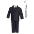Lito Little Boys Black Two-button Herringbone Pattern Special Occasion Suit 2T-7 - SophiasStyle.com