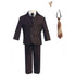 Lito Little Boys Brown Two-button Herringbone Pattern Special Occasion Suit 2-7 - SophiasStyle.com