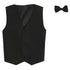 Lito Big Boys Black Poly Silk Vest Bowtie Special Occasion Set 8-14 - SophiasStyle.com