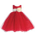 Lito Little Girls Red Ivory Sash Poly Silk Tulle Flower Girl Dress 2T-6 - SophiasStyle.com