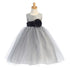 Lito Little Girls Silver Black Sash Poly Silk Tulle Flower Girl Dress 2T-6 - SophiasStyle.com