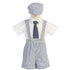 Lito Blue Stripe Seersucker Suspender Shorts Outfit Boys 12M-4T - SophiasStyle.com