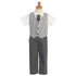 Lito Charcoal Seersucker Vest Pant Suit Set Boys 5-7 - SophiasStyle.com