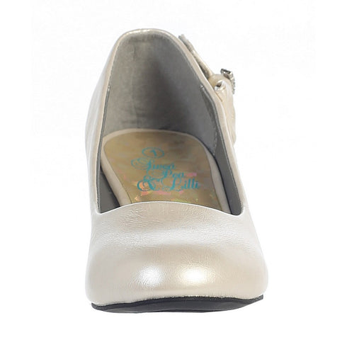 Lito Girls Ivory Bow Gina Special Occasion Dress Wedge Shoes 11-4 Kids - SophiasStyle.com