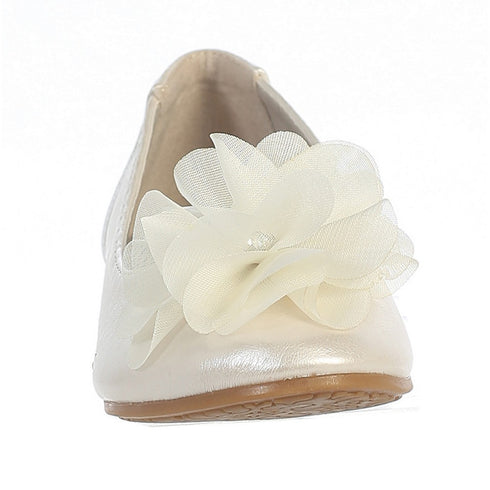 Lito Girls Ivory Rhinestone Flower Lucy Special Occasion Dress Shoes Baby 3-4 - SophiasStyle.com