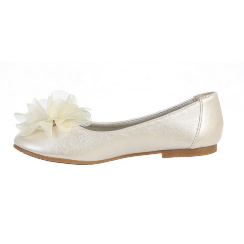 Lito Girls Ivory Rhinestone Flower Lucy Special Occasion Dress Shoes Baby 3-4 - SophiasStyle.com
