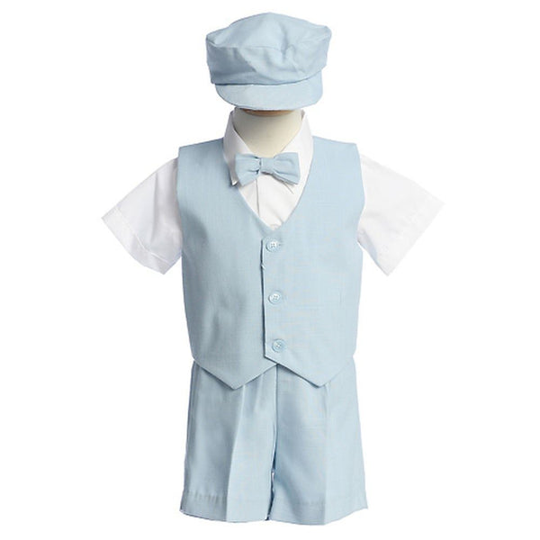Lito Boys Light Blue Vest Short Formal Wear Easter Ring Bearer Suit 4T - SophiasStyle.com