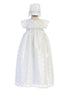 Swea Pea & Lilli Baby Girls White Silver Embroidered Christening Dress 0-18M - SophiasStyle.com