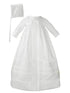 Baby Boys White Cotton Satin Bonnet Bishop Christening Gown 0-12M - SophiasStyle.com