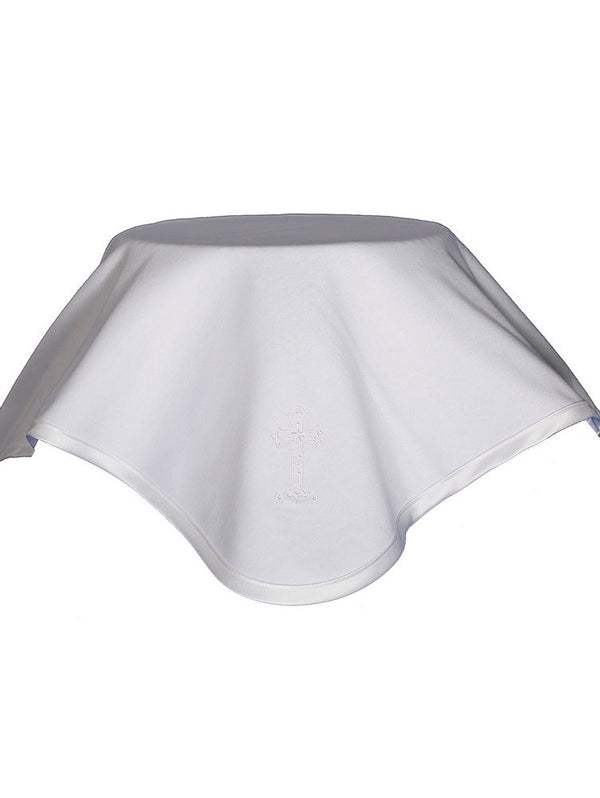 Little Things Mean A Lot White Christening Embroidered Cross Blanket - SophiasStyle.com