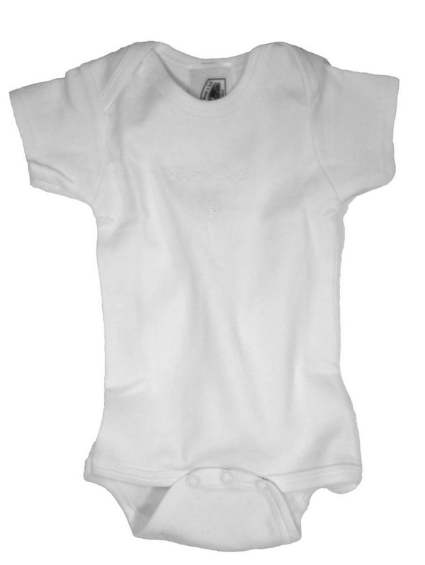 Baby Unisex Cross Embroidery Cotton Knit Coverall Bodysuit 0-18M - SophiasStyle.com