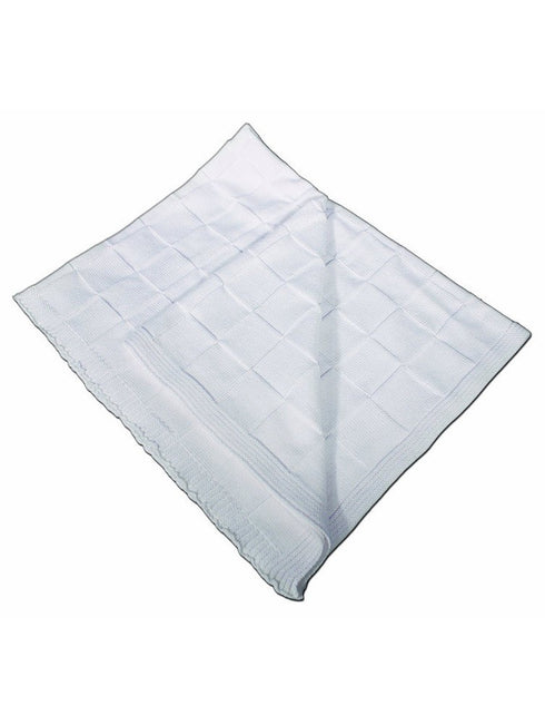 Little Things Mean A Lot White Cotton Checker Pattern Shawl Blanket - SophiasStyle.com