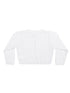 Baby Girls White Combed Cotton Tear Drop Pattern Bow Shrug Bolero Sweater 3-24M - SophiasStyle.com