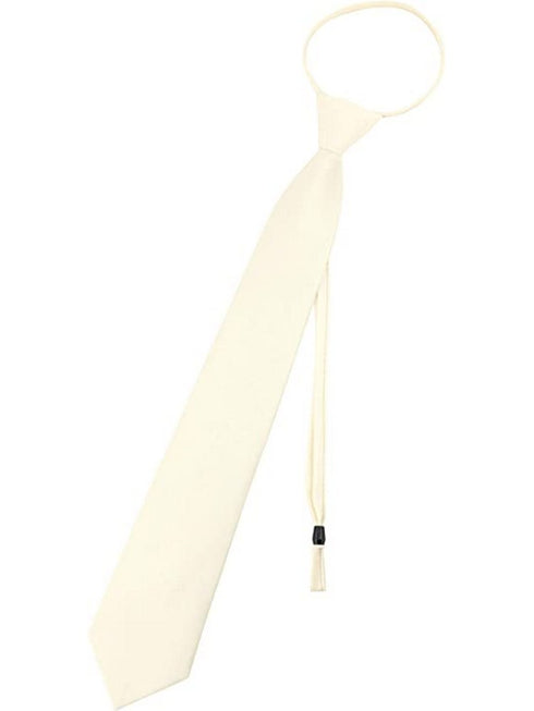 Boys Multi Color Pre Tied Junior Solid Adjustable Zipper Neck Tie - SophiasStyle.com