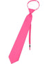 Boys Multi Color Pre Tied Junior Solid Adjustable Zipper Neck Tie - SophiasStyle.com