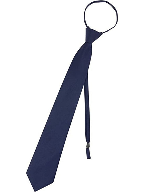 Boys Multi Color Pre Tied Junior Solid Adjustable Zipper Neck Tie - SophiasStyle.com