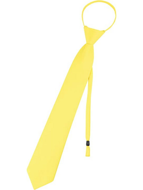 Boys Multi Color Pre Tied Junior Solid Adjustable Zipper Neck Tie - SophiasStyle.com