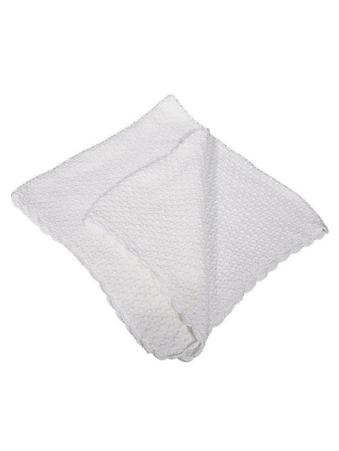 Little Things Mean A Lot White Hand Crochet Popcorn Pattern Blanket - SophiasStyle.com