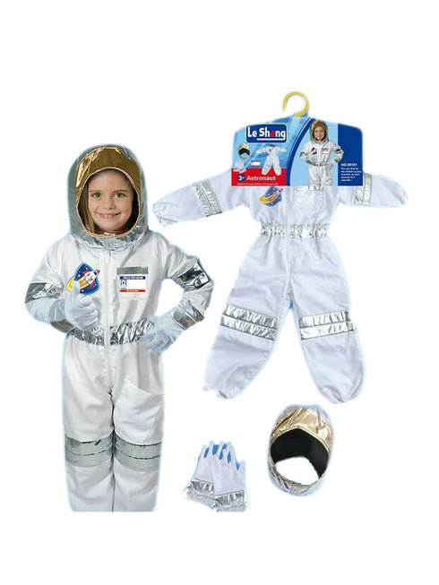 Unisex Kids White Astronaut Halloween Jacket Hat Costume 3-8 - SophiasStyle.com